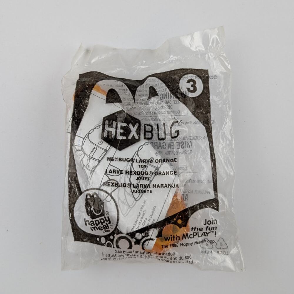McDonald's Happy Meal Toy ~ HEXBUG # 3 LARVA ORANGE ~ NIP ~ 2014